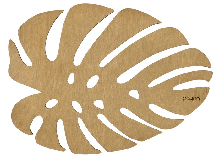 Hermia Monstera - Honey Juego de Salvamanteles de Madera, 4 Piezas, Miel Hermia Monstera - Honey Juego de Salvamanteles de Madera, 4 Piezas, Miel
